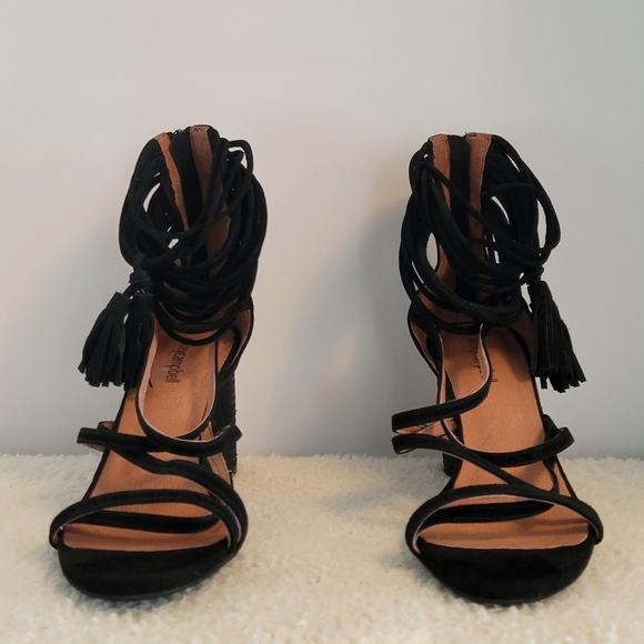 Jeffrey Campbell Despina Strappy Sandal Heel Shoes Black Size 8.5 - Picture 3 of 10